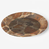 金ストーンウォール暖かいパターン文字 ペーパープレート (アングル)