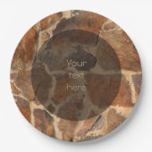 金ストーンウォール暖かいパターン文字 ペーパープレート (正面)