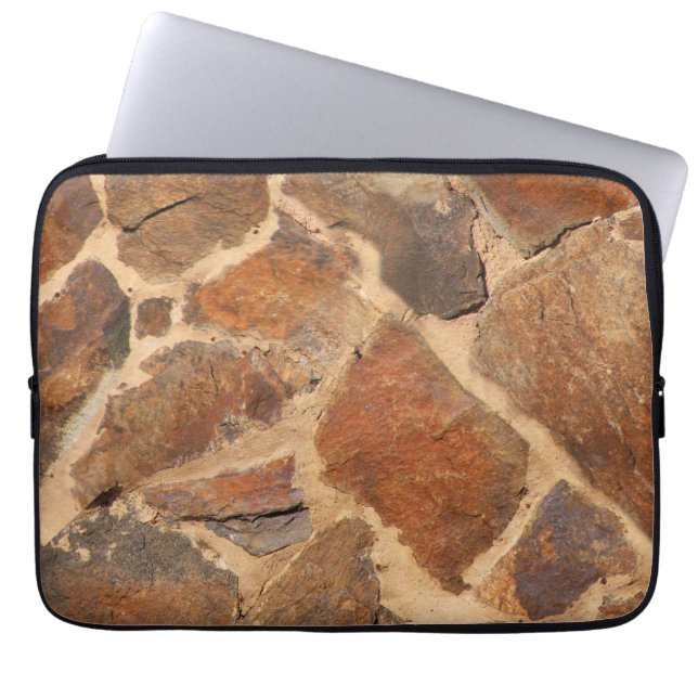 金ストーンウォール暖かいパターン ラップトップスリーブ (正面)