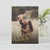 金スペインの箔スクリプトFeliz Navidad 2写真 シーズンカード (スタンド正面)