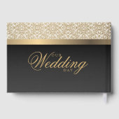 金ダマスク柄と黒 ゲストブック (裏面)