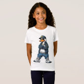 金チェーンとパーカーのカートゥーンアヒル Tシャツ (正面フル)