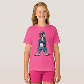 金チェーンとパーカーのカートゥーンアヒル Tシャツ (正面フル)