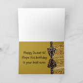 金チータのSweet sixteenのシマウマは縞で飾ります 招待状 (内部)