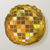 金ディスコの球の円形の枕 ラウンドクッション (正面)