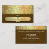 金デザインのエレガントなヴィンテージの花の名刺 名刺 (正面/裏面)