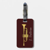 金トランペット音楽テーマ ラゲッジタグ (裏面縦)
