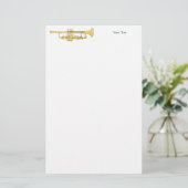 金トランペット音楽テーマ 便箋 (スタンド正面)