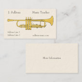 金トランペット音楽テーマ 名刺 (正面/裏面)