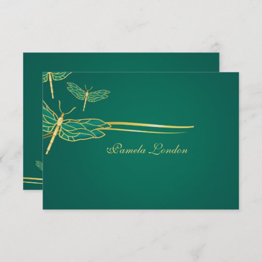 金トンボはノート感謝していしています サンキューカード (正面/裏面)