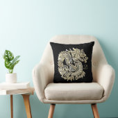 金ドラゴンのエレガントでフェイクな金ゴールドホイルのロゴ クッション (椅子)