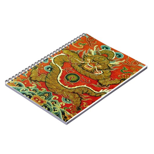 金ドラゴンの中国のな刺繍の清王朝 ノートブック (左側)