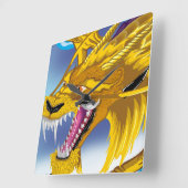 金ドラゴンの時計 スクエア壁時計 (傾斜)