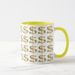金ドル記号のコーヒー・マグ マグカップ