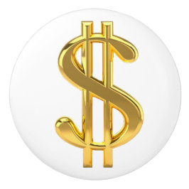 金ドル記号のノブ セラミックノブ