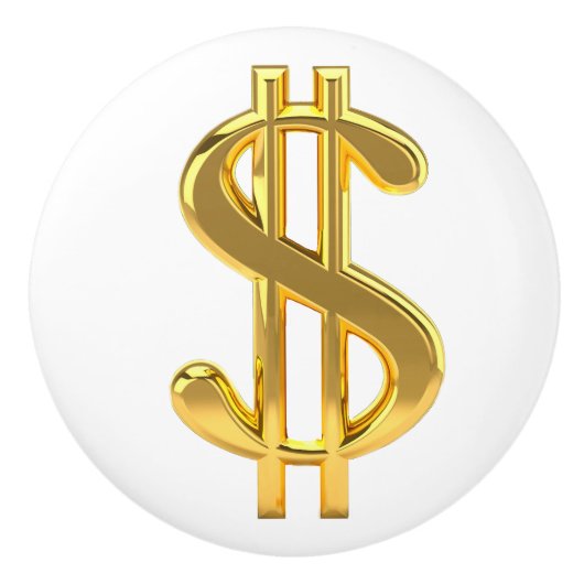 金ドル記号のノブ セラミックノブ (正面)