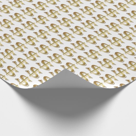 金ドル記号の包装紙 ラッピングペーパー (角)