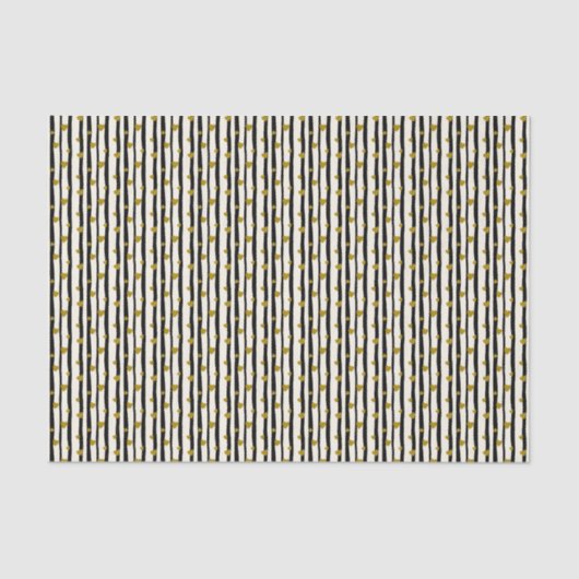 金ハートおよび黒のストライプ 薄葉紙 (正面)