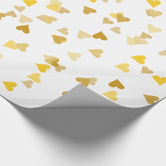 金ハートの紙吹雪のギフト用包装紙 ラッピングペーパー (角)