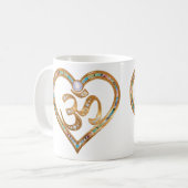 金ハート、OMの感謝 コーヒーマグカップ (正面左)