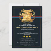 金バッジ盾の警察官引退 招待状 (正面)