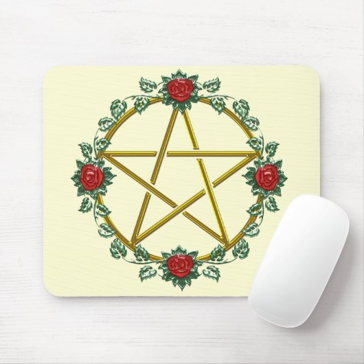 金バラの異教のな星形五角形の五芒星のマウスパッド マウスパッド (マウス)