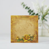 金バラの結婚式招待状 招待状 (スタンド正面)