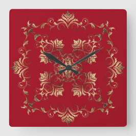 金バロック スクエア壁時計