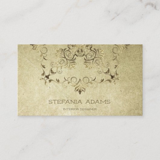 金バロック。 テキスト 名刺 (正面)