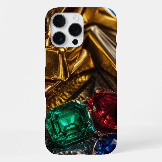 金バー 宝石 iPhoneケース (裏面)