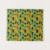 金パイナップルはの縞で飾ります タペストリー (正面(横))