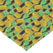 金パイナップルはの縞で飾ります テーブルクロス (アングル)