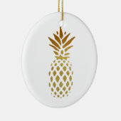 金パイナップル、金ゴールドのフルーツ セラミックオーナメント (右)