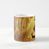 金パーソナライズされたお洒落の秋の森 コーヒーマグカップ (中央)