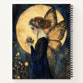 金パーソナライズされたの月の魔法の夜の妖精 ノートブック (裏面)