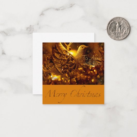 金パーソナライズされたの鳩のクリ伝統的ス ノートカード (正面/裏面インサイチュ)