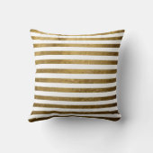 金パーソナライズされたモノグラムのストライプの装飾 クッション (裏面)