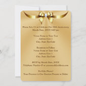 金パーソナライズされた周年記念招待状カード 招待状 (裏面)