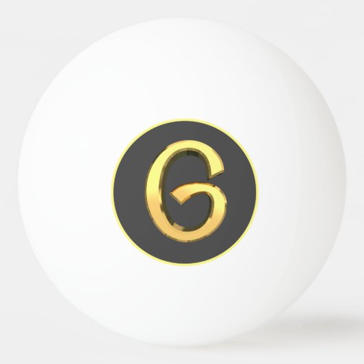 金パーソナライズされた文字G 卓球ボール (正面)