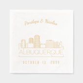 金パーソナライズされた箔アルバカーキ結婚のナプキンス 箔ナプキン (正面)