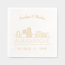 金パーソナライズされた箔アルバカーキ結婚のナプキンス 箔ナプキン