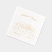 金パーソナライズされた箔アンカ結婚レージナプキン 箔ナプキン (左)