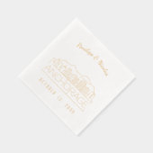 金パーソナライズされた箔アンカ結婚レージナプキン 箔ナプキン (右)