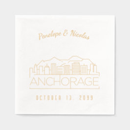 金パーソナライズされた箔アンカ結婚レージナプキン 箔ナプキン