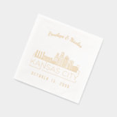 金パーソナライズされた箔カンザスシティー結婚ナプキンス 箔ナプキン (左)