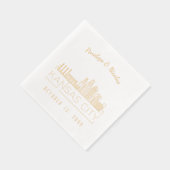 金パーソナライズされた箔カンザスシティー結婚ナプキンス 箔ナプキン (右)