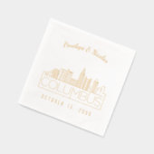 金パーソナライズされた箔コロンバス結婚のナプキン 箔ナプキン (左)