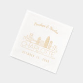 金パーソナライズされた箔シャーロット結婚のナプキン 箔ナプキン (左)