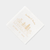 金パーソナライズされた箔シャーロット結婚のナプキン 箔ナプキン (右)