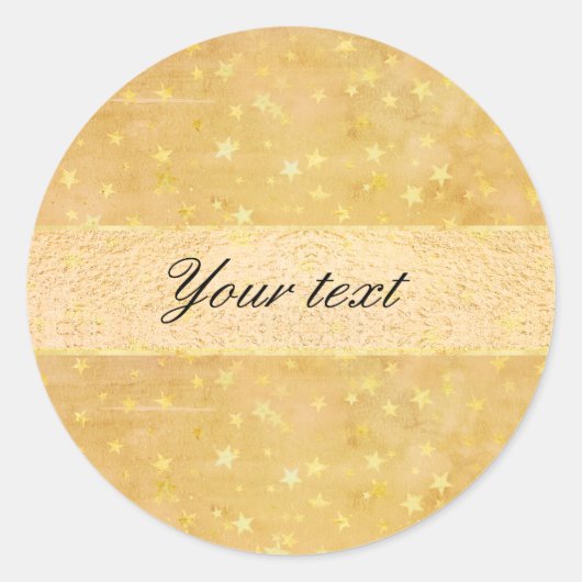 金パーソナライズされた箔スターズウォーター色 ラウンドシール (正面)